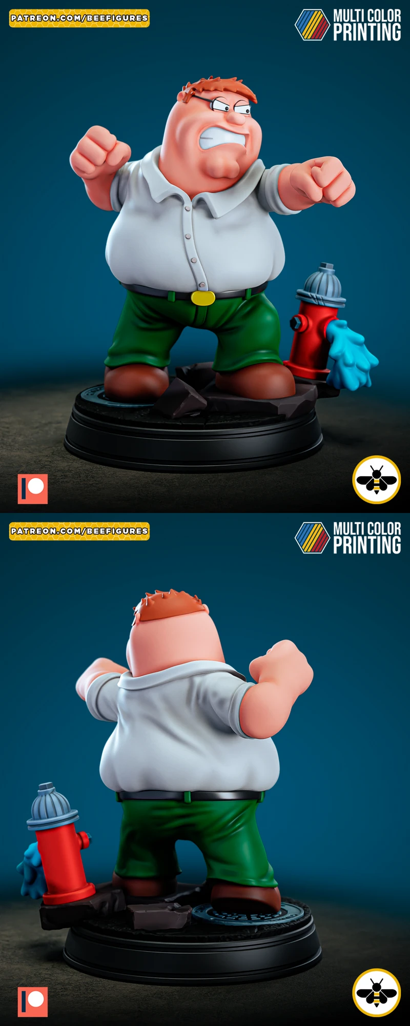 Peter Griffin Family Guy 3D Printable Bust STL File STL model for 3D printing