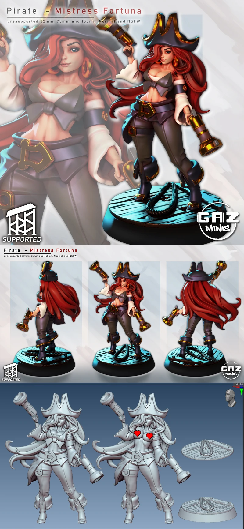 Pirate – Mistress Fortuna STL model for 3D printing