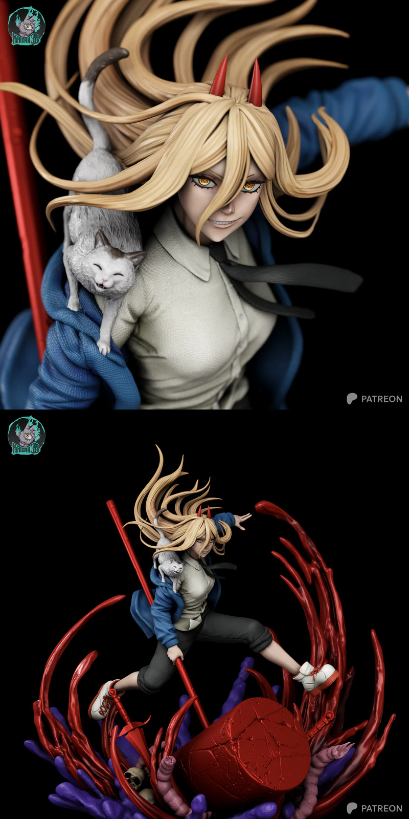 Meowy Power Chainsaw Man 3D Printable STL Model STL model for 3D printing