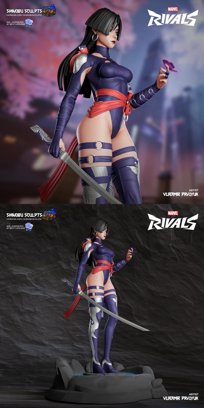 Psylocke – Marvel Rivals STL model for 3D printing