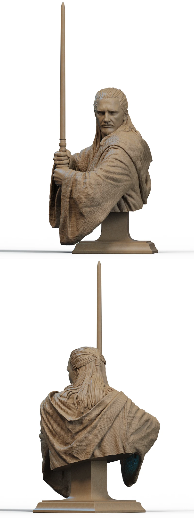 Qui-Gon Jinn 3D Printable Bust STL File STL model for 3D printing