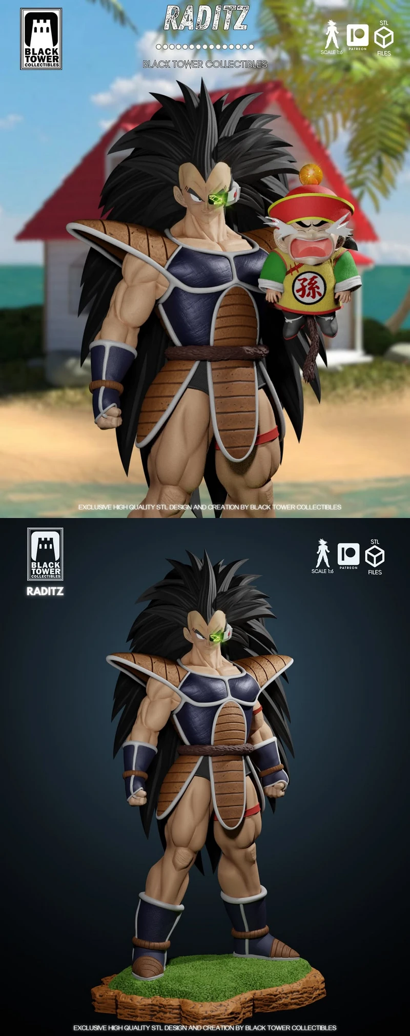 Raditz Dragon Ball Z Bust 3D Printable STL File STL model for 3D printing