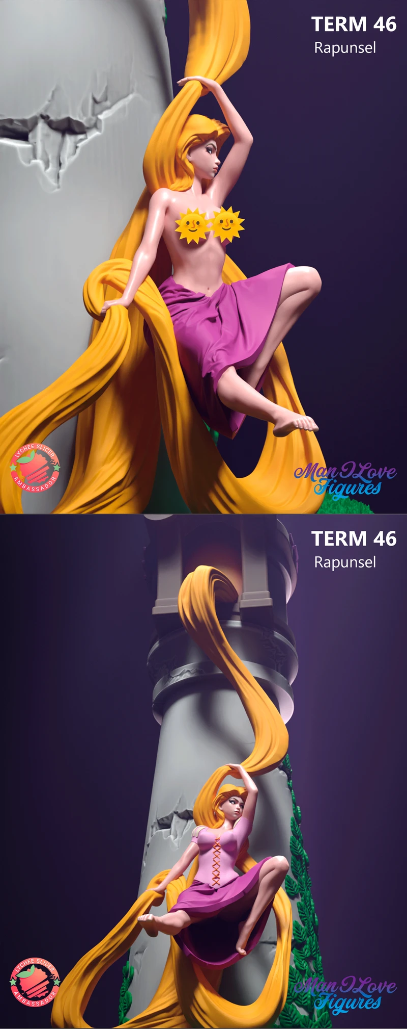 Tangled Rapunzel 3D Printable Bust STL Model STL model for 3D printing
