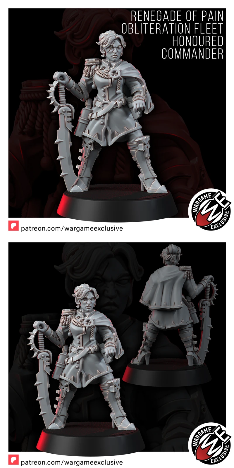RENEGADES OF PAIN OBLITERATION FLEET HONOURED COMMANDER STL model for 3D printing