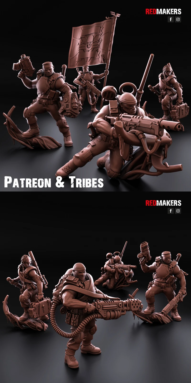 RM138 – Jungle Fighters Command Squad STL model for 3D printing
