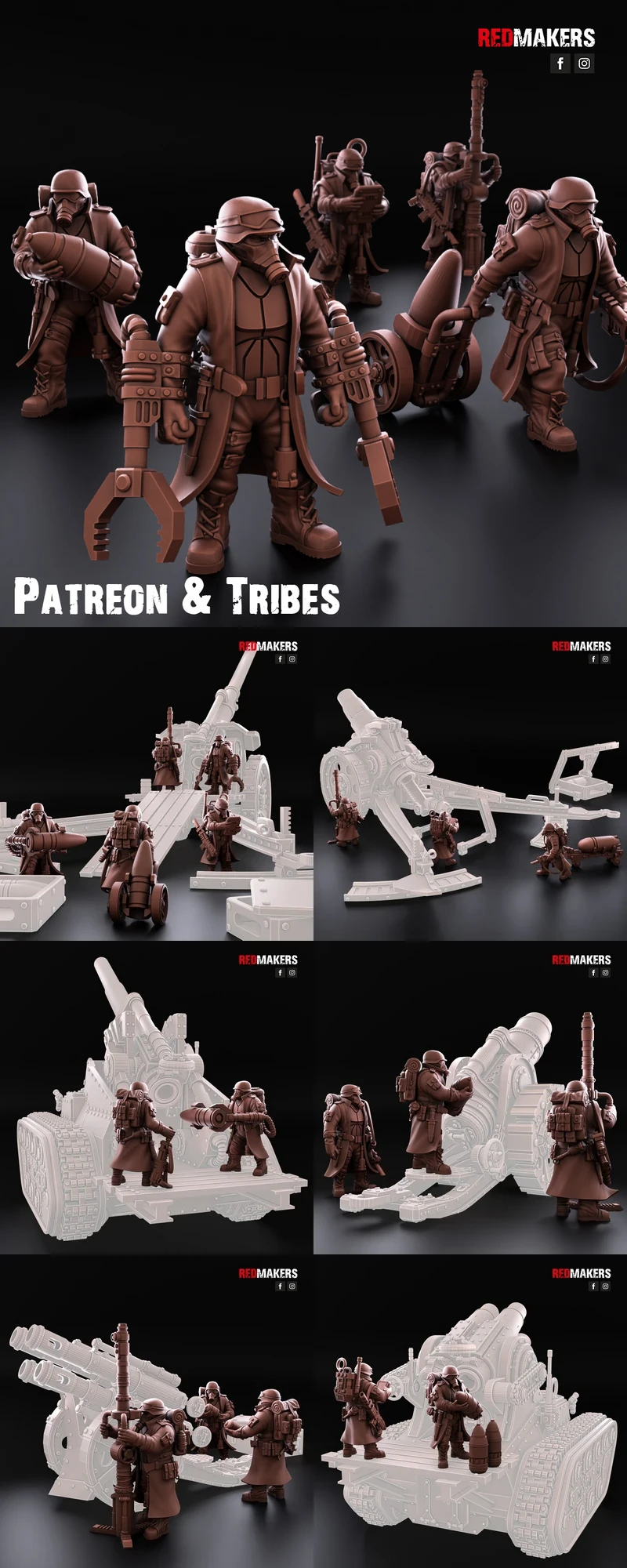 RM140 – Steel Guard Artillery crew STL model for 3D printing