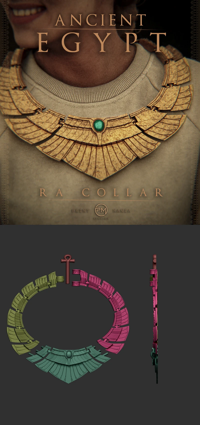 Ra Collar STL model for 3D printing