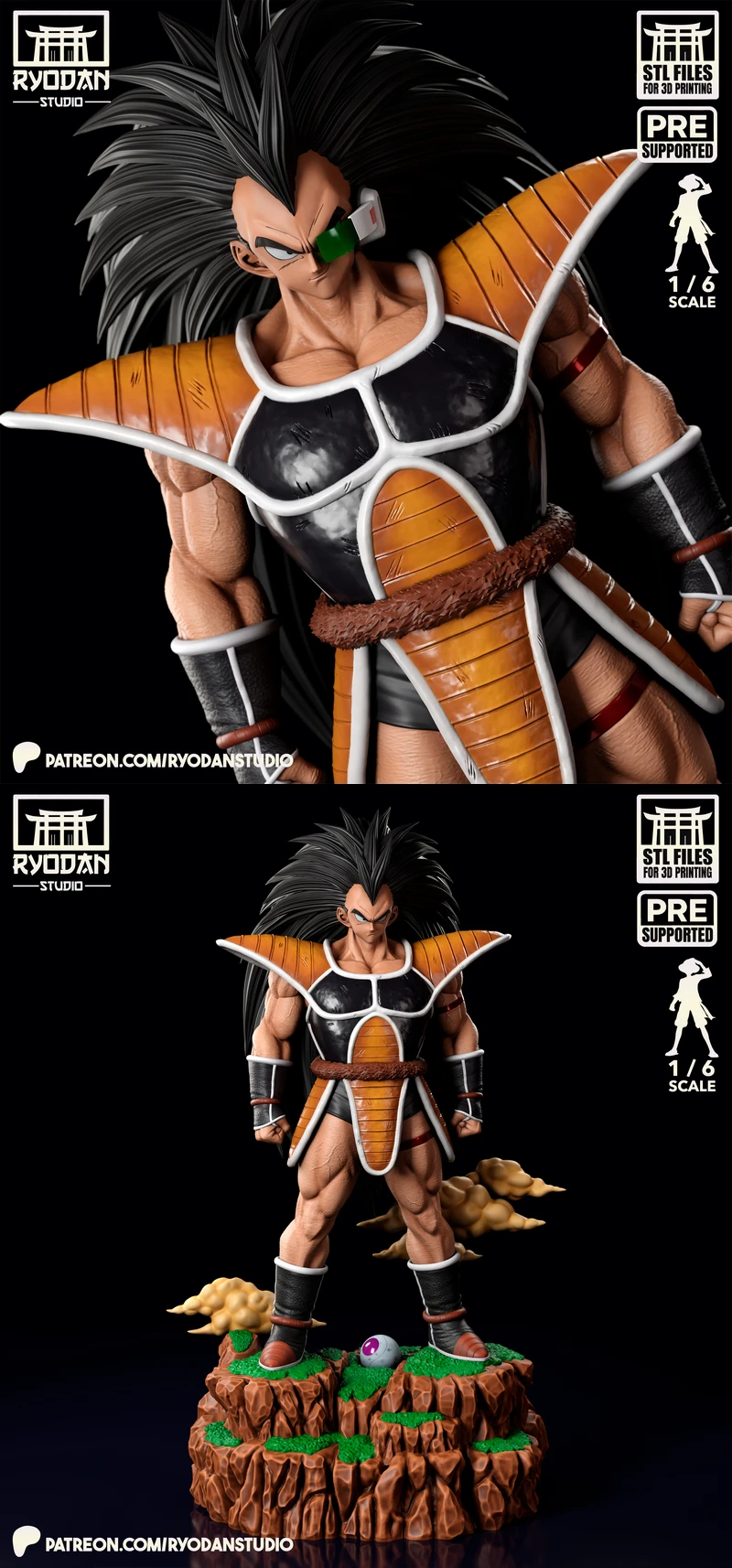 Raditz Dragon Ball Figure STL model for 3D printing