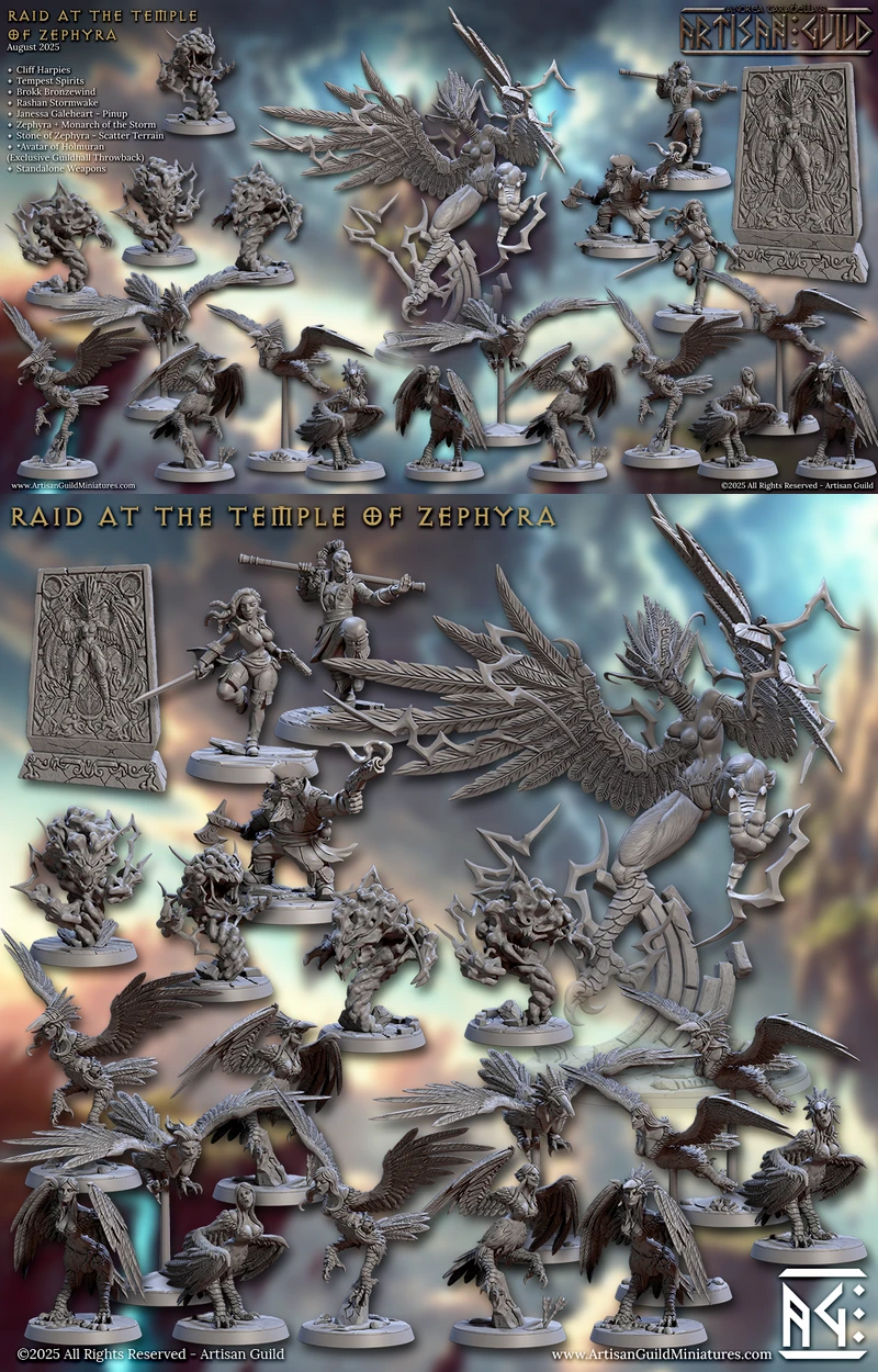 Temple of Zephyra Raid STL 3D Printable Miniature STL model for 3D printing