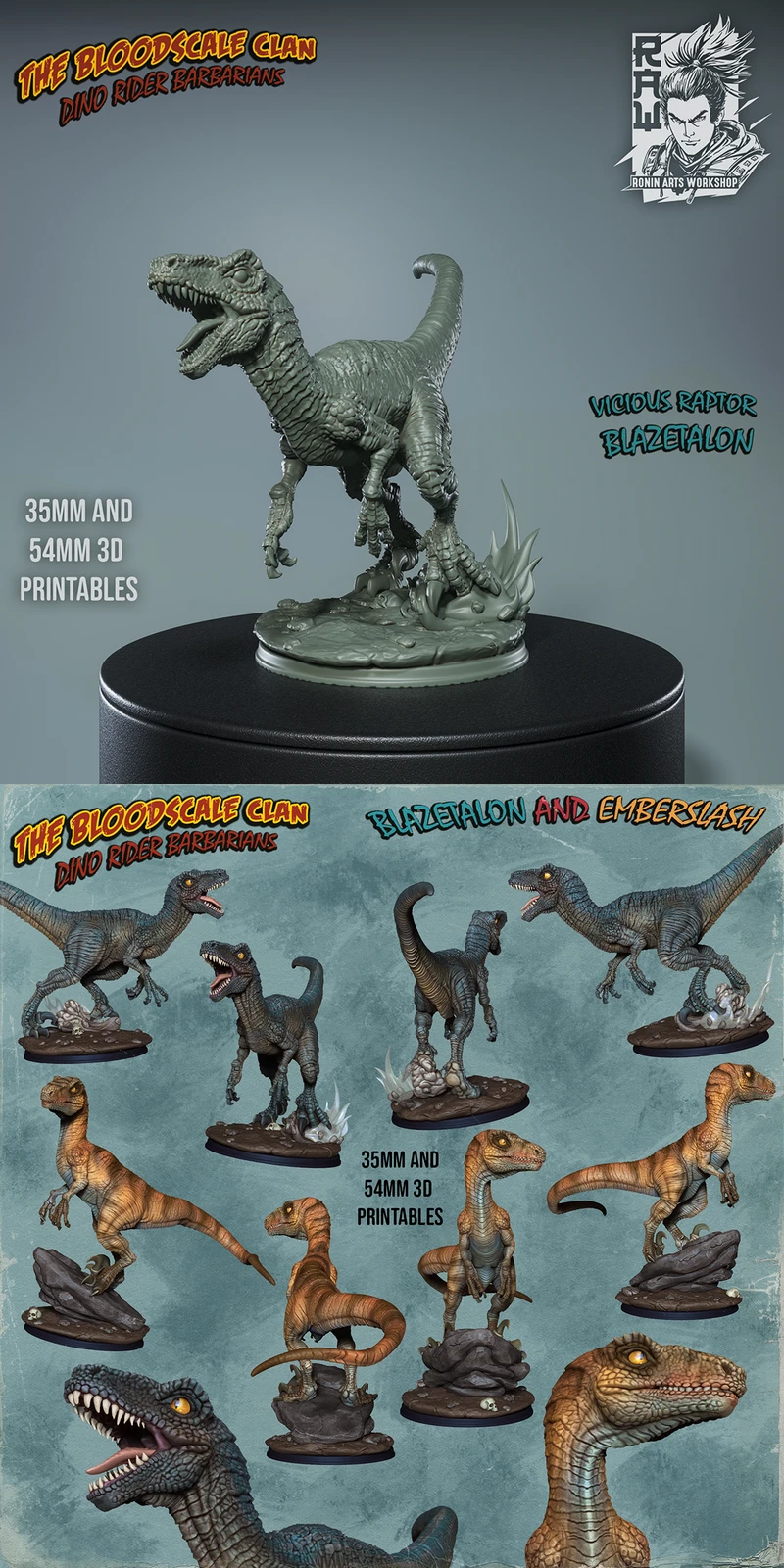 Raptor BlazeTalon STL | 3D Printable Dinosaur Miniature STL model for 3D printing
