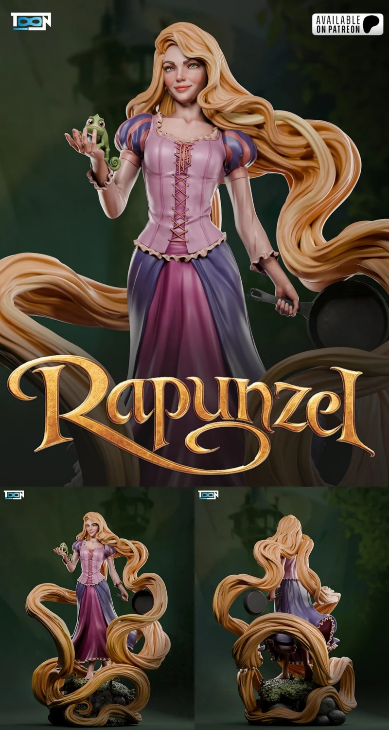 Rapunzel and Pascal STL model for 3D printing