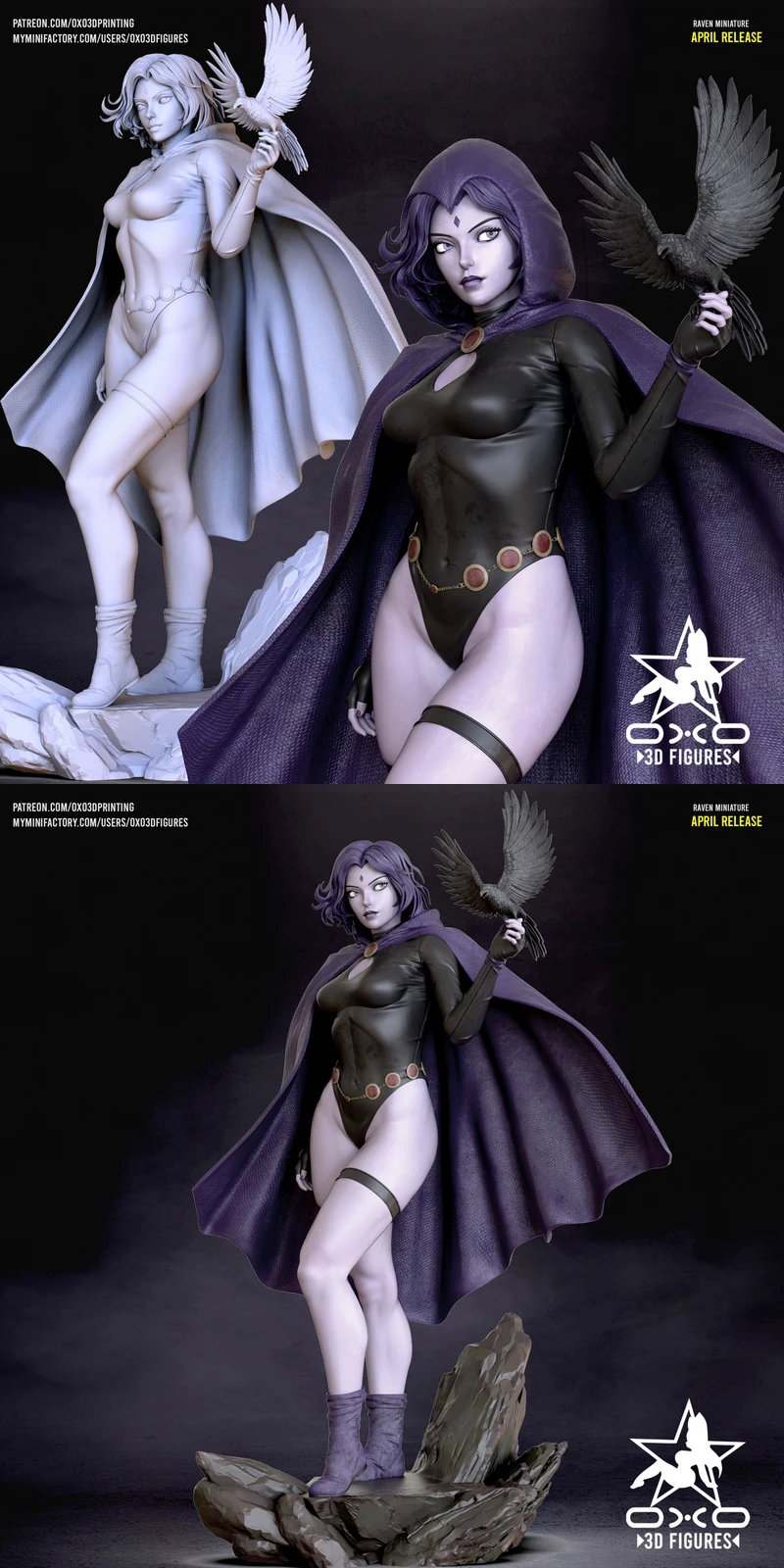 Raven Tabletop Miniature Figure STL model for 3D printing