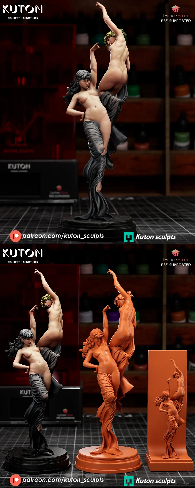 Reaching for the stars based on Luis Ricardo Falero Painting STL model for 3D printing