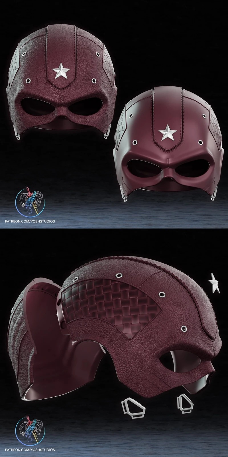 Red Guardian Thunderbolts Helmet STL model for 3D printing