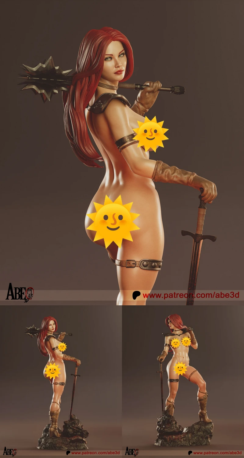 Red Sonja Extra 3D Printable Miniature STL File STL model for 3D printing