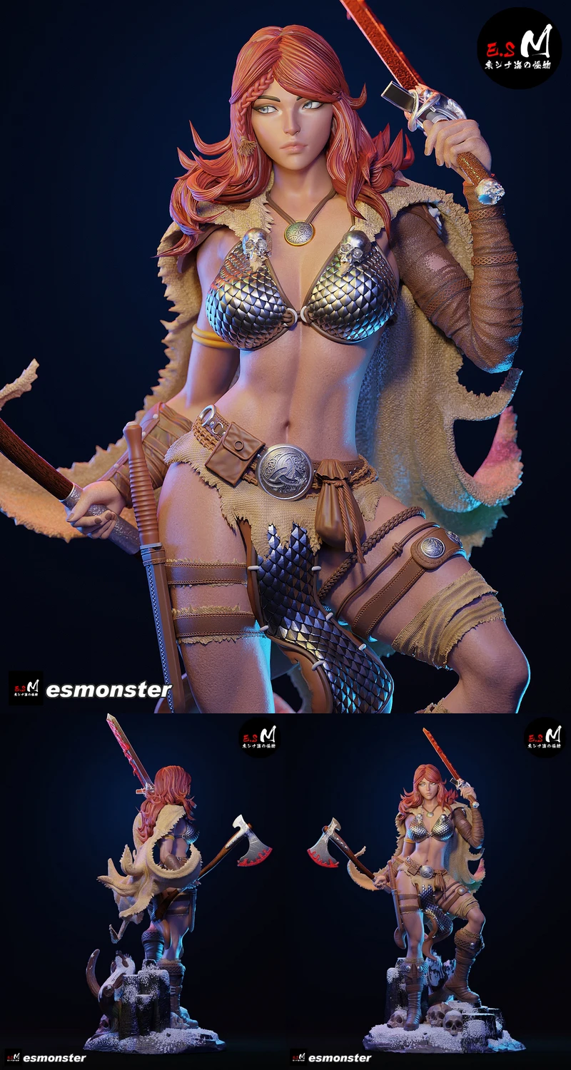 Red Sonja STL model for 3D printing