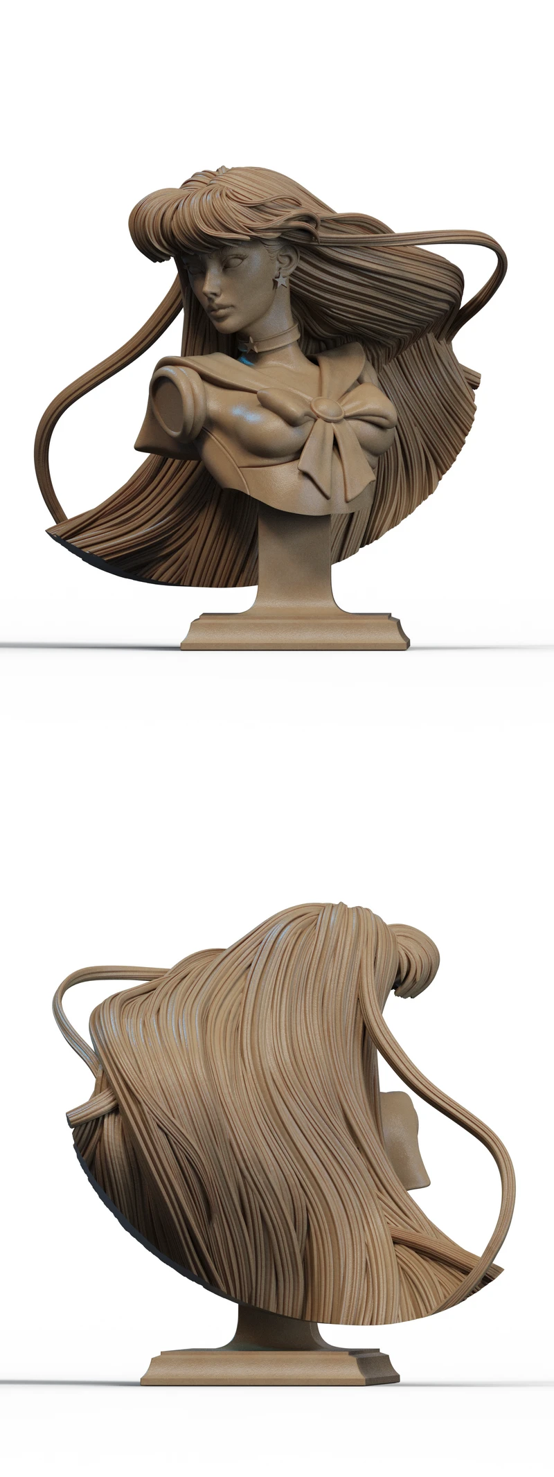 Rei Hino Bust STL model for 3D printing