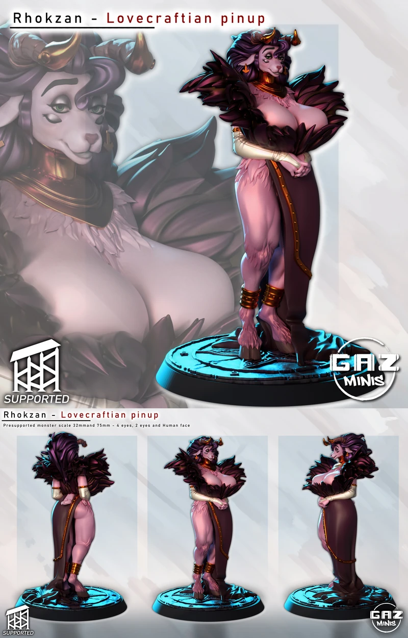 RhokZan – Lovecraftian PinUp STL model for 3D printing