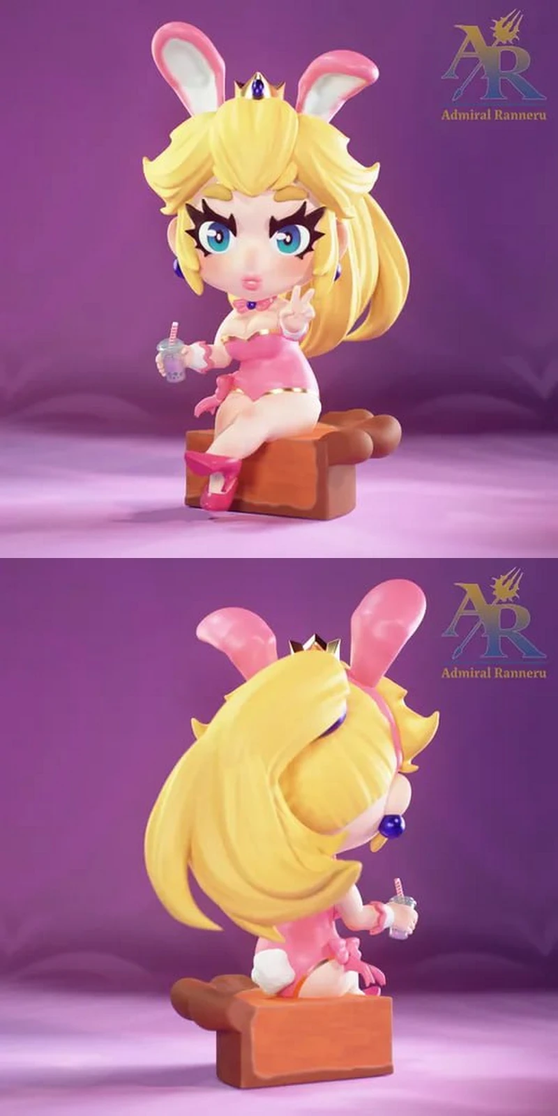 Rizdaw Chibi Bunny Peach Fanart STL model for 3D printing