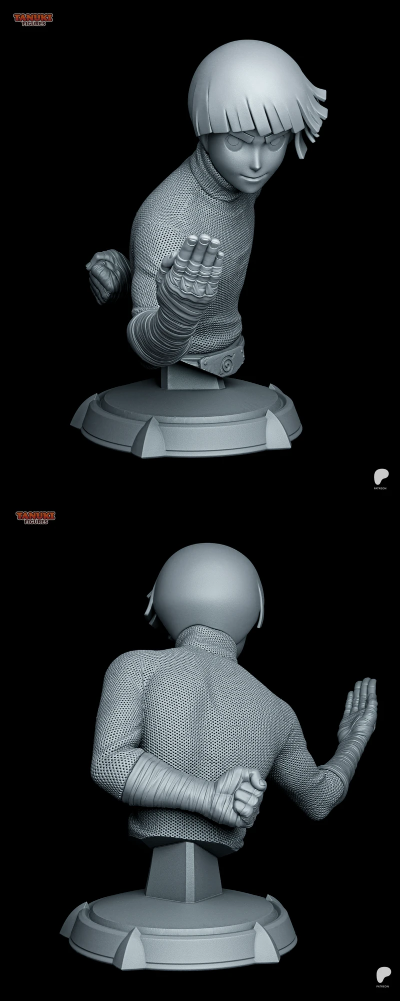 Rock Lee Naruto Bust STL File for 3D Printer STL model for 3D printing