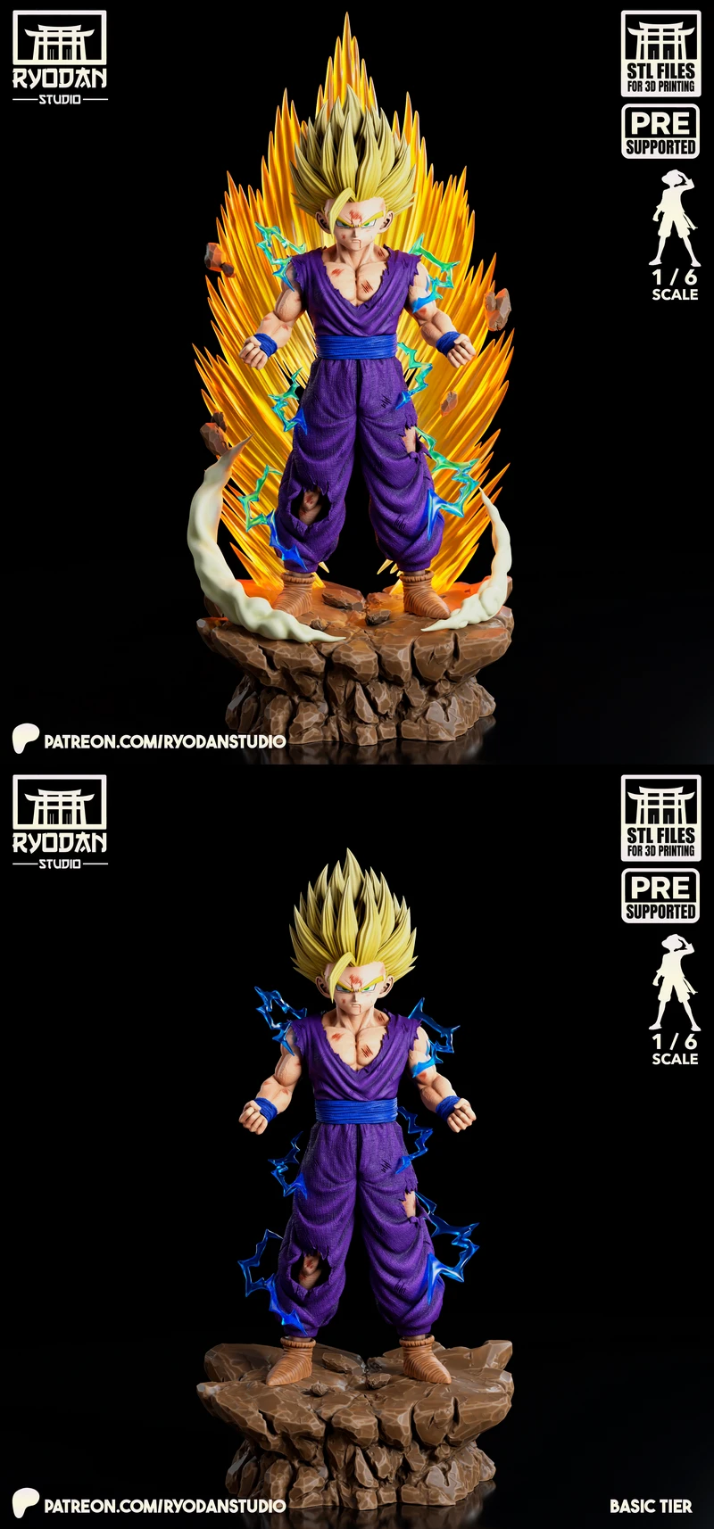 Gohan SSJ2 Figure STL File for 3D Printing STL model for 3D printing