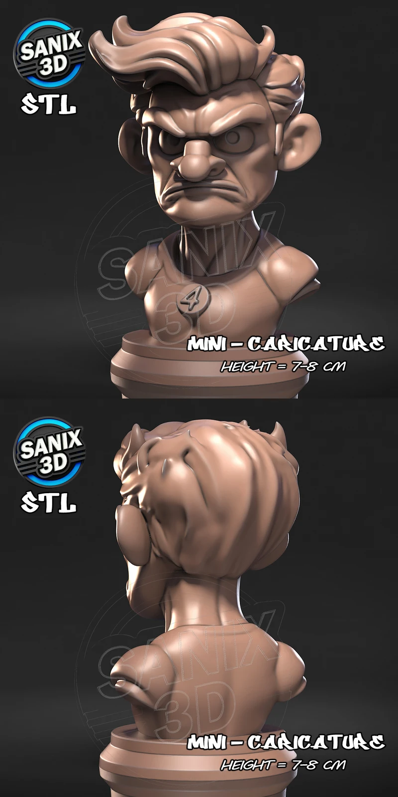Fantastic Mister 3D Printable Bust Model STL model for 3D printing