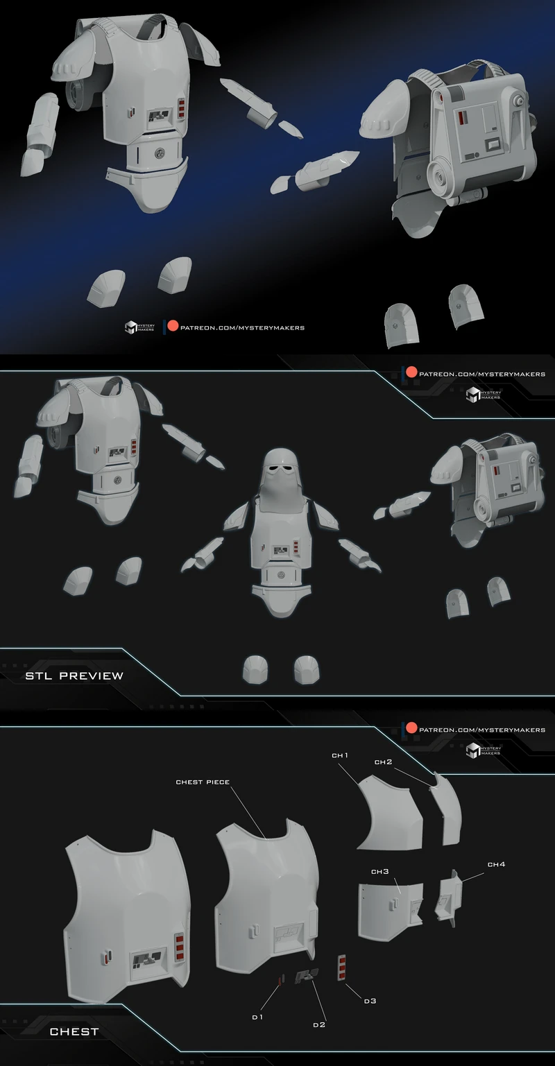Snowtrooper Armor – Full Star Wars Cosplay STL Set for 3D Printing STL model for 3D printing