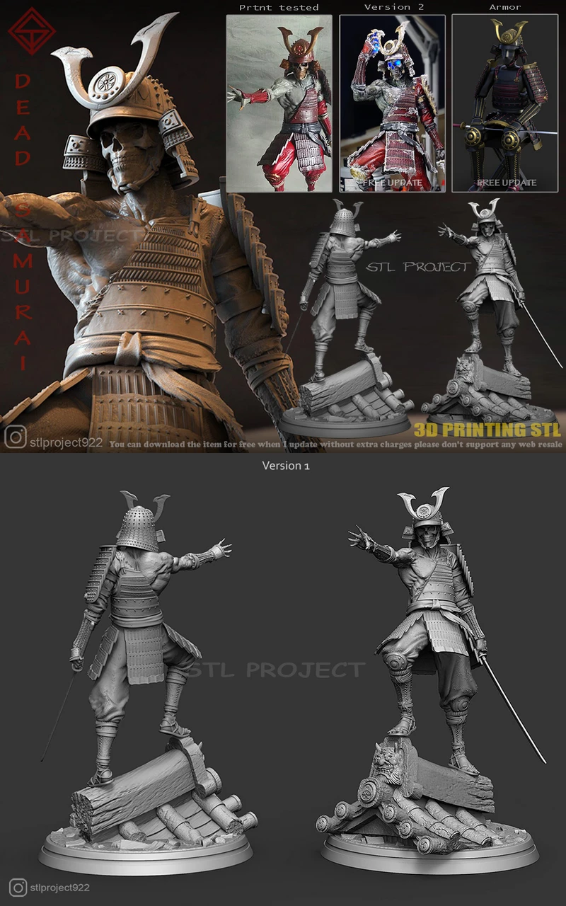 Samurai Warrior 3D Printable STL Figure STL model for 3D printing