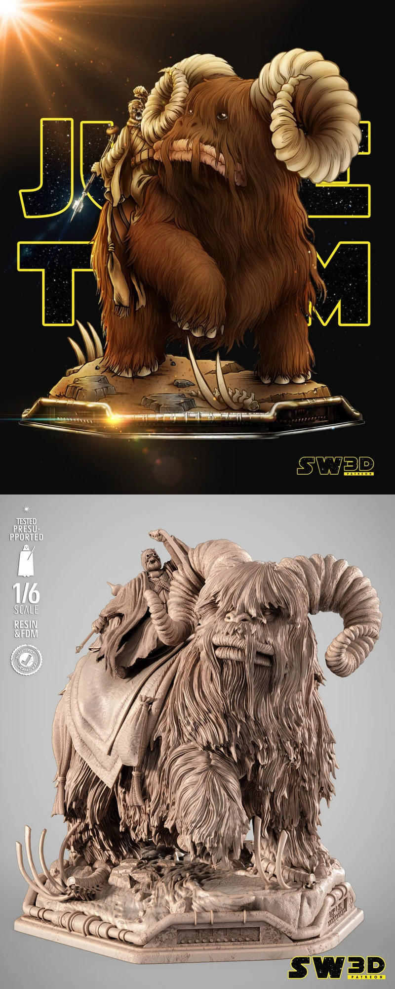 Bantha Star Wars Sculpture STL STL model for 3D printing
