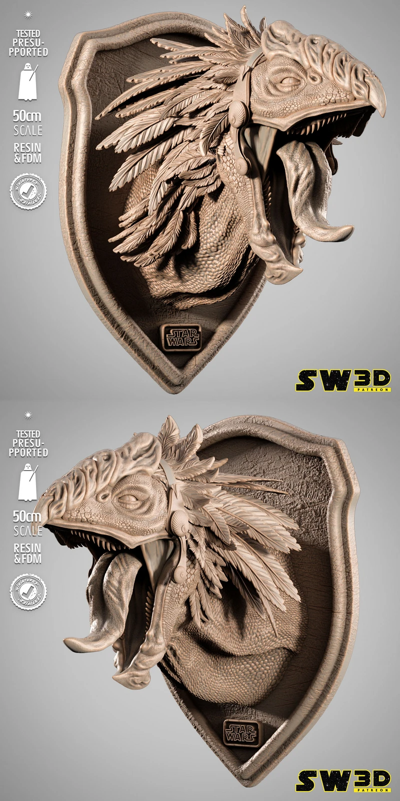 Boga Wall STL model for 3D printing