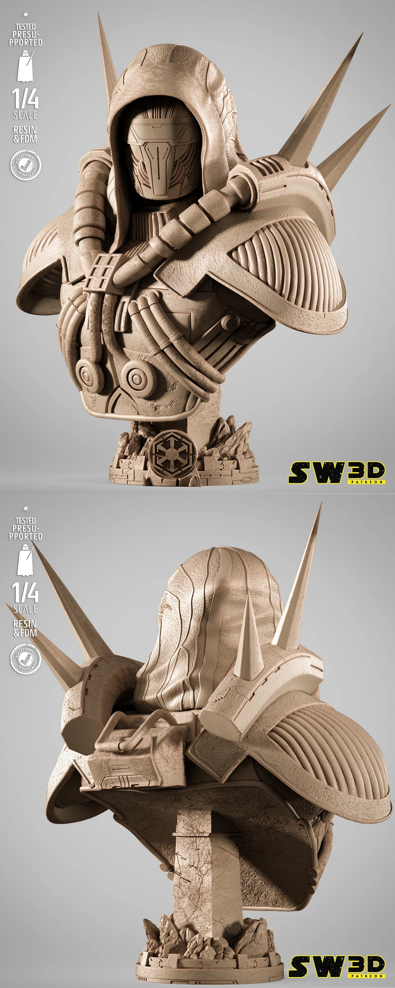 Darth Marr STL File Portrait Bust Model for 3D Printing STL model for 3D printing