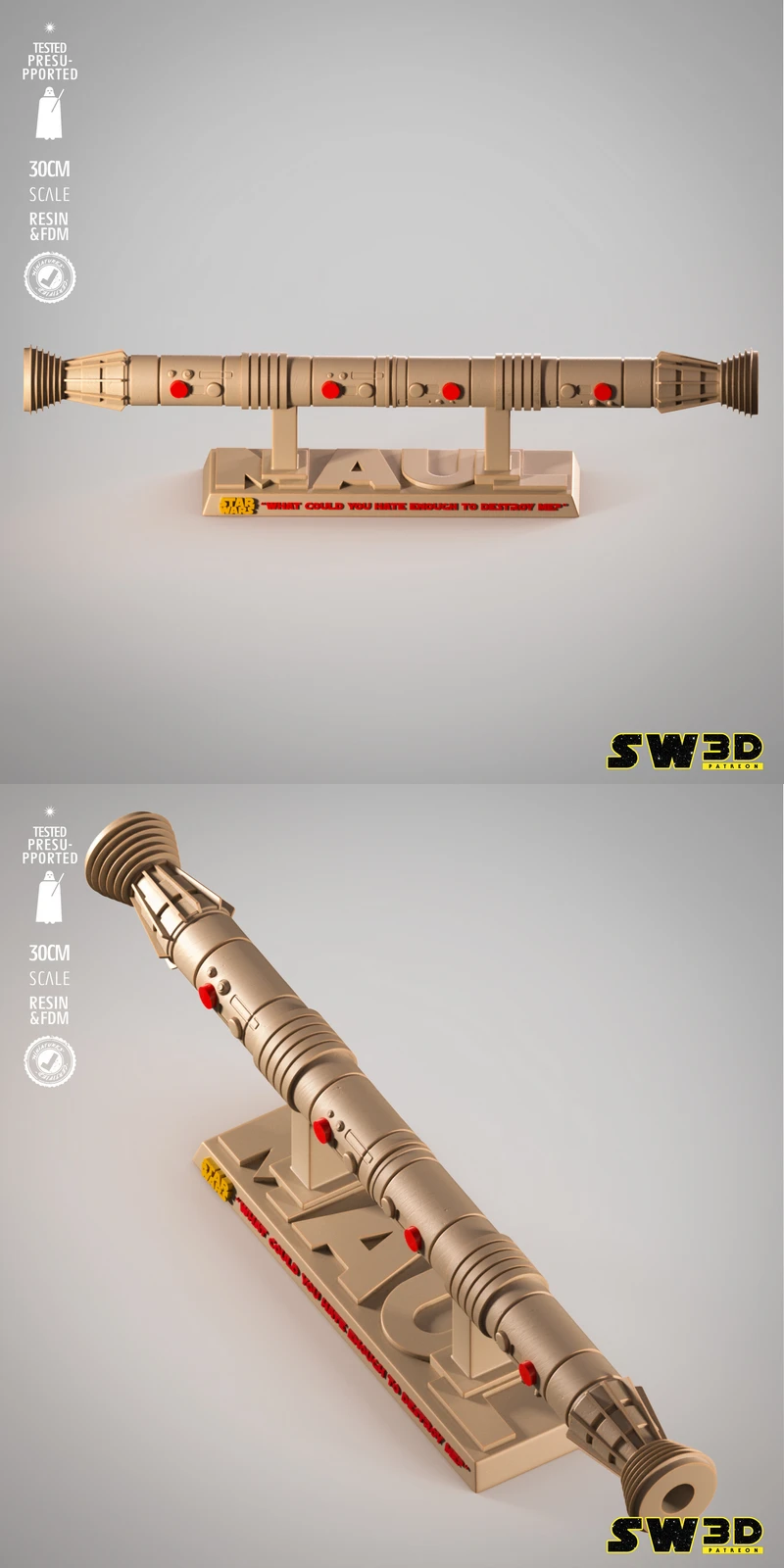 Darth Maul Original Lightsaber STL model for 3D printing