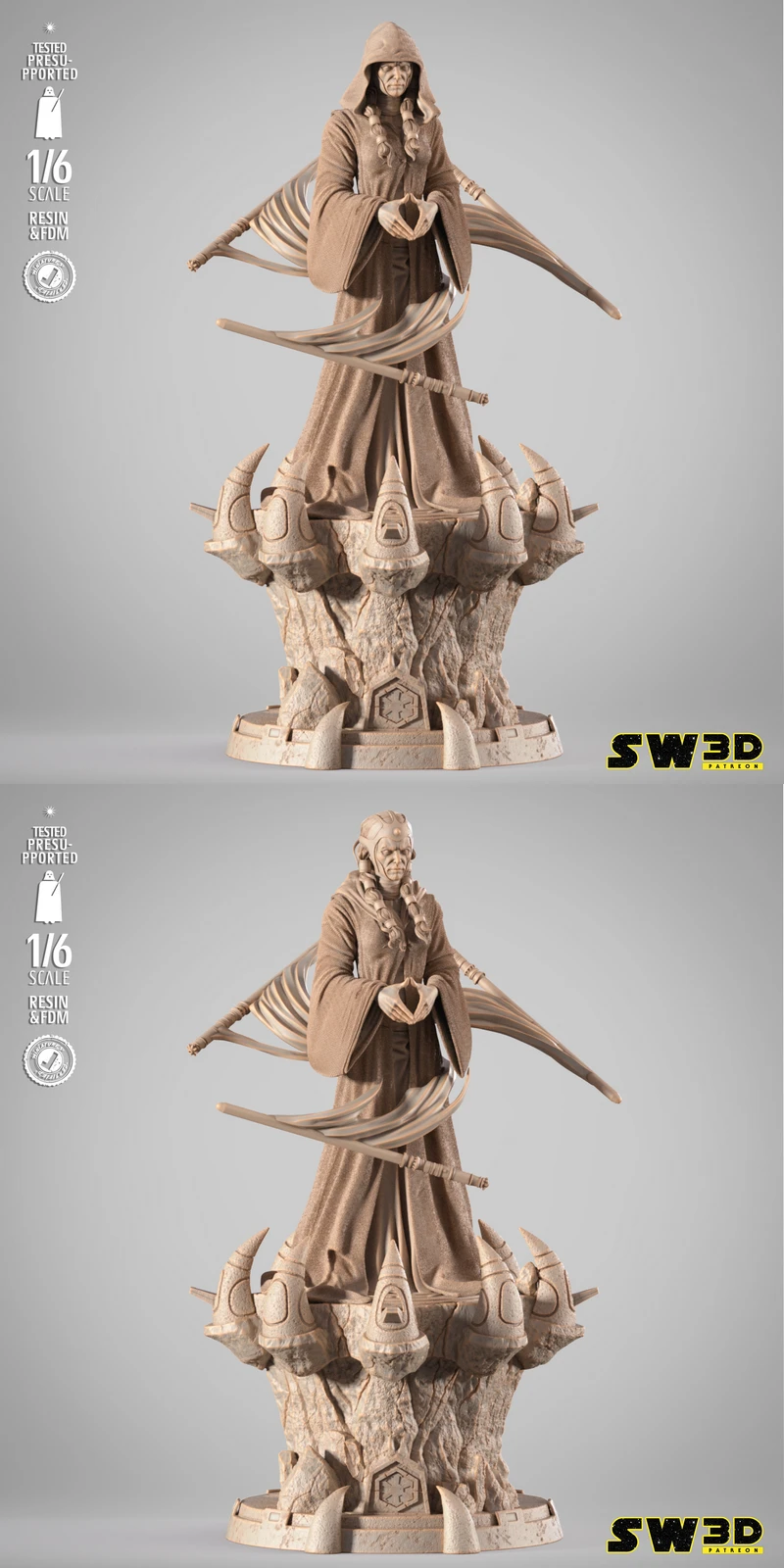 Darth Traya Sculpture STL model for 3D printing
