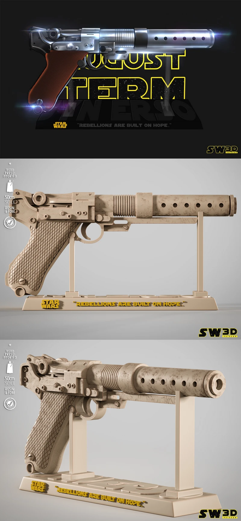 Jin Erso Blaster 3D Printable STL Model STL model for 3D printing