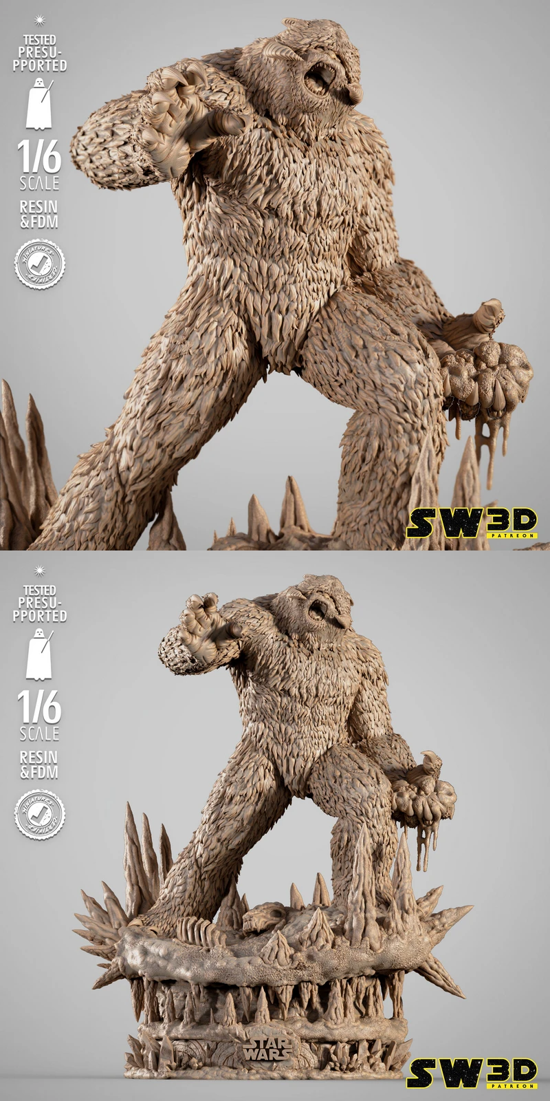 Wampa Sculpture STL model for 3D printing