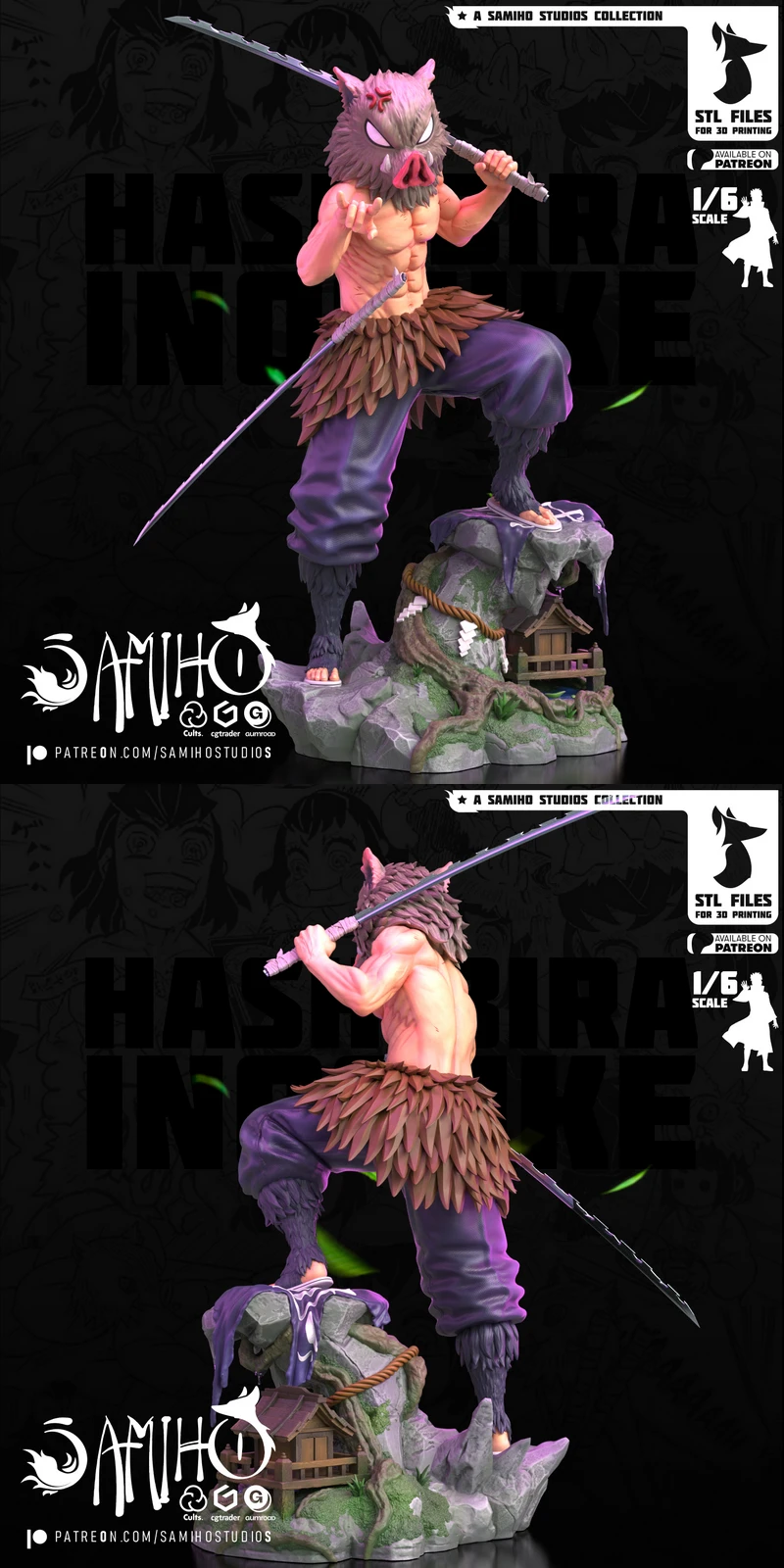 Printable Inosuke Figure | Demon Slayer STL File STL model for 3D printing