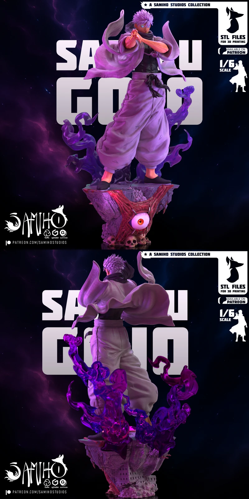 Satoru Gojo STL File for 3D Printing – Anime Bust Model STL model for 3D printing