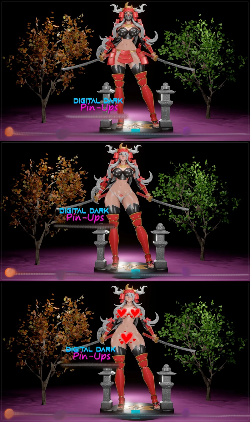 Samurai Girl STL model for 3D printing