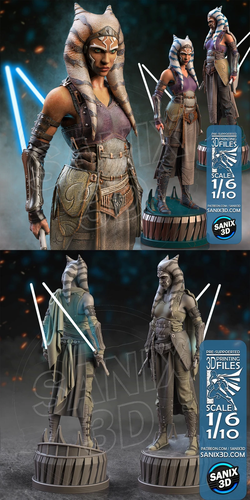 Ahsoka Tano – Star Wars STL Model for 3D Printing STL model for 3D printing