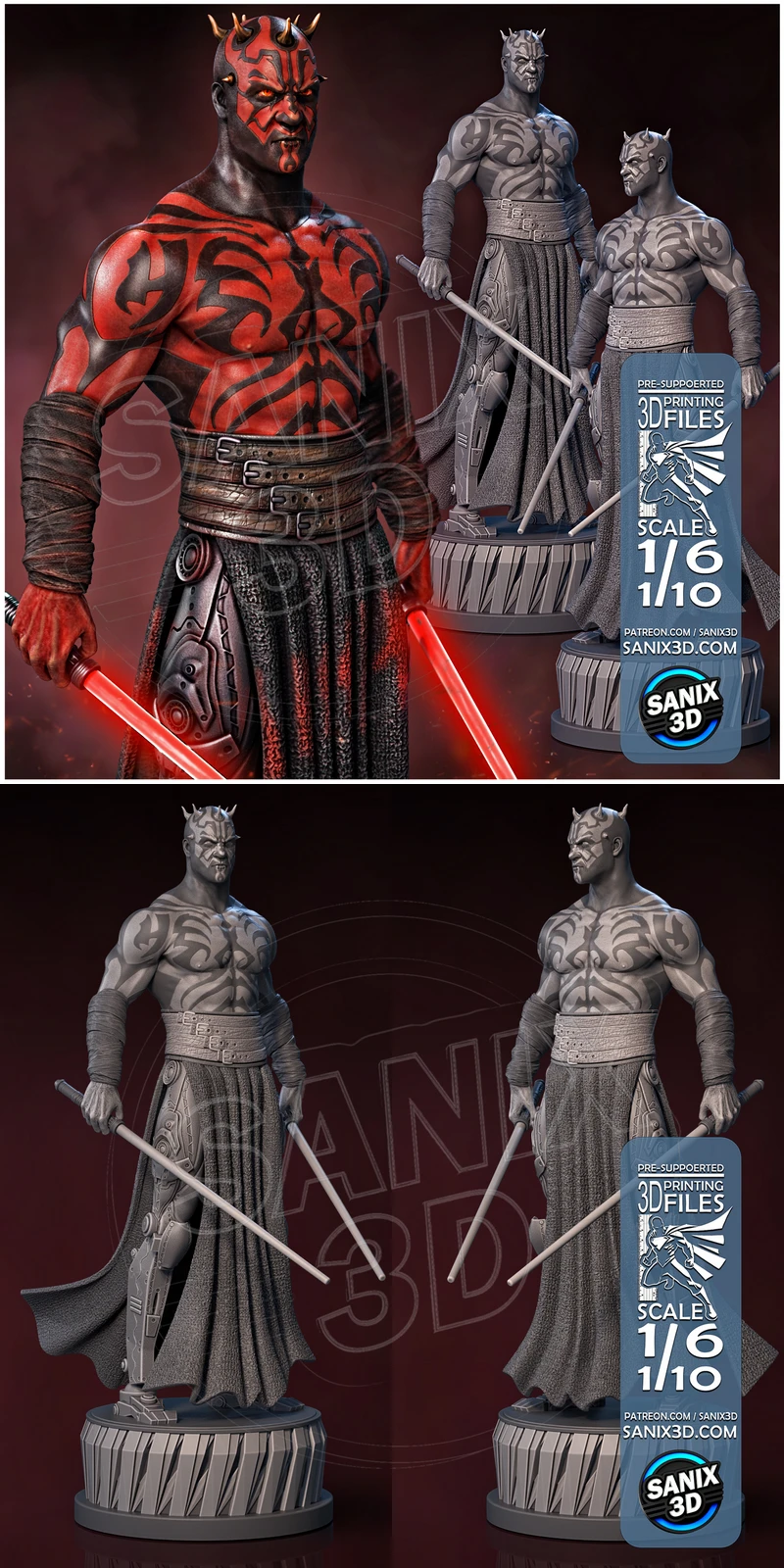 Darth Maul – Star Wars STL Figure for 3D Printing STL model for 3D printing