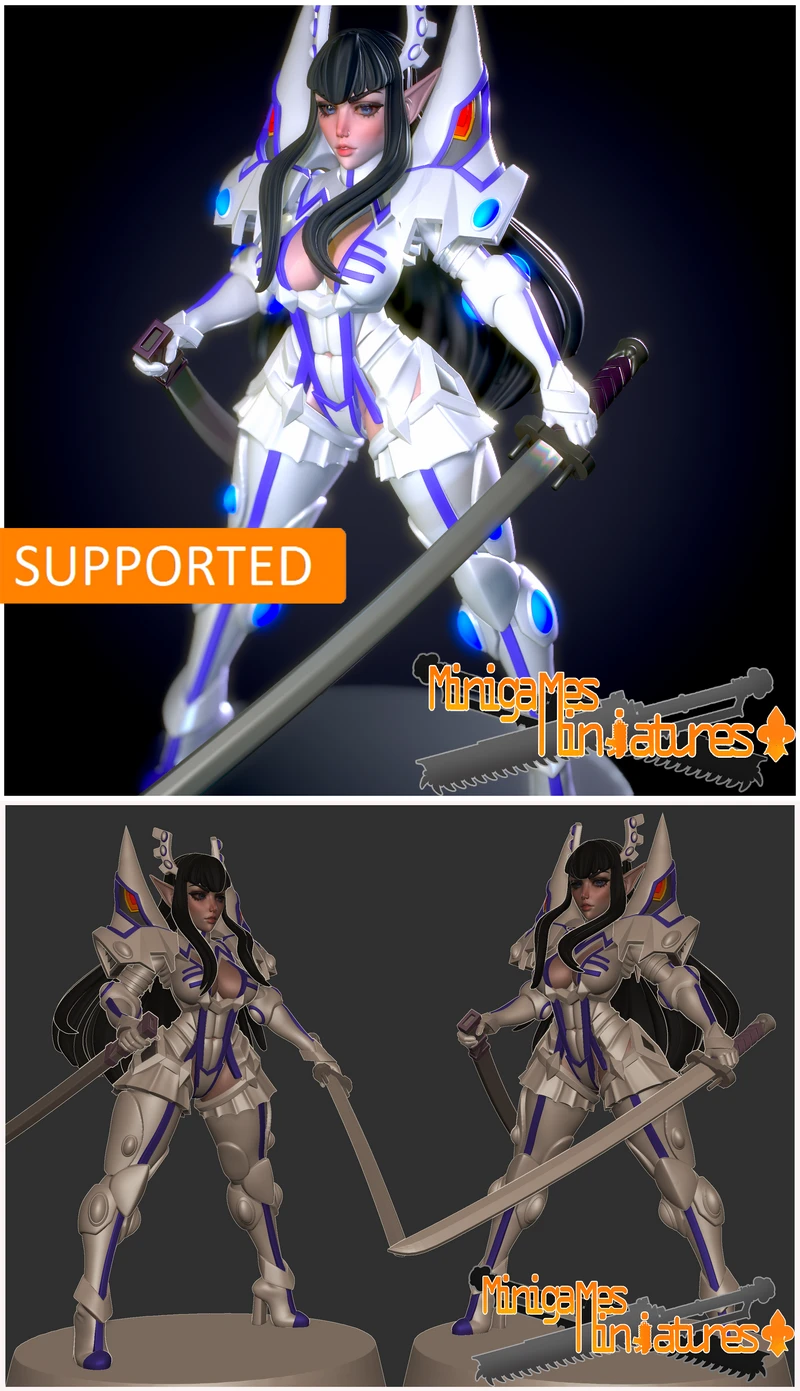 Satsuki avenger anime figurine STL model for 3D printing