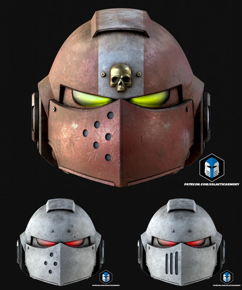 Secret Level Space Marine Helmets STL model for 3D printing