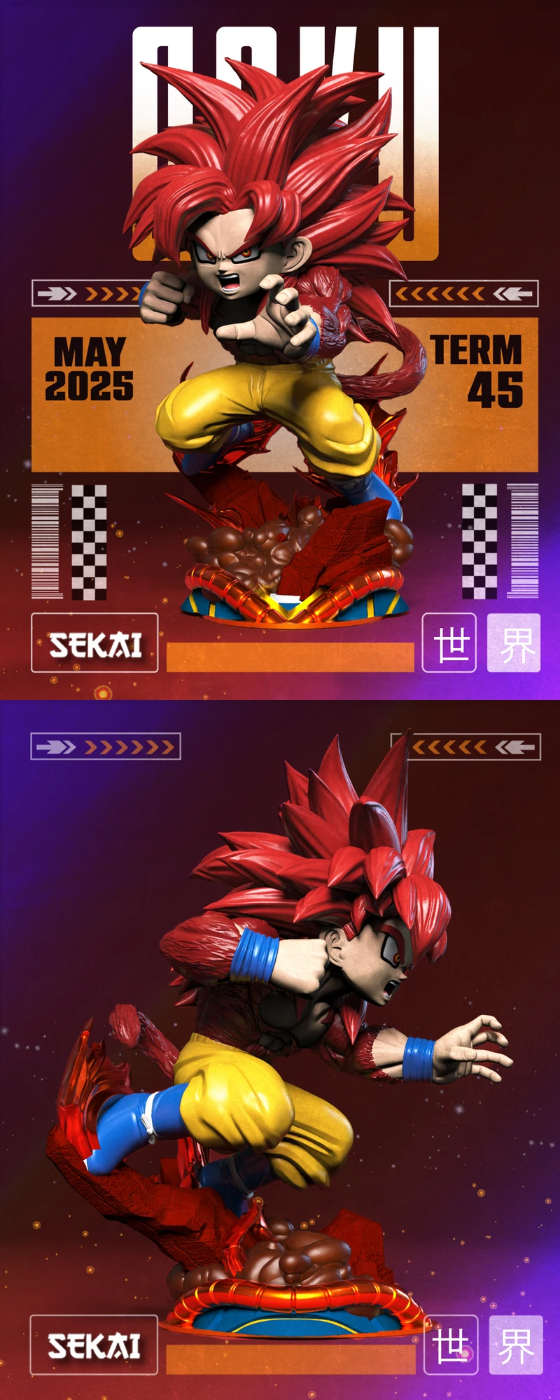 Goku SSJ4 Daima Statue STL model for 3D printing