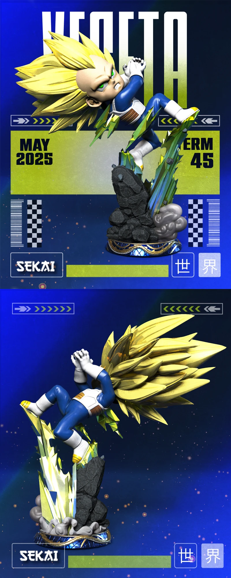 Vegeta SSJ3 Daima Statue STL model for 3D printing