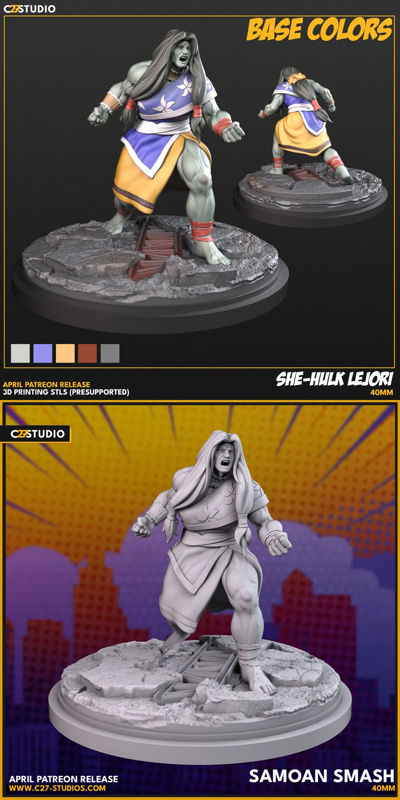 She-Hulk Lejori STL model for 3D printing