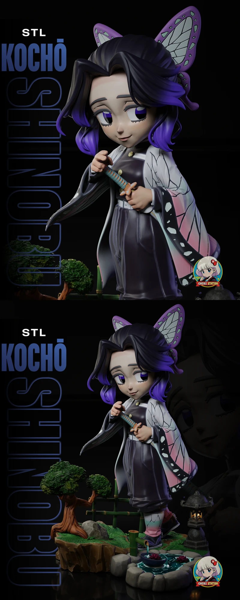 Shinobu Kocho Demon Slayer Figure STL STL model for 3D printing