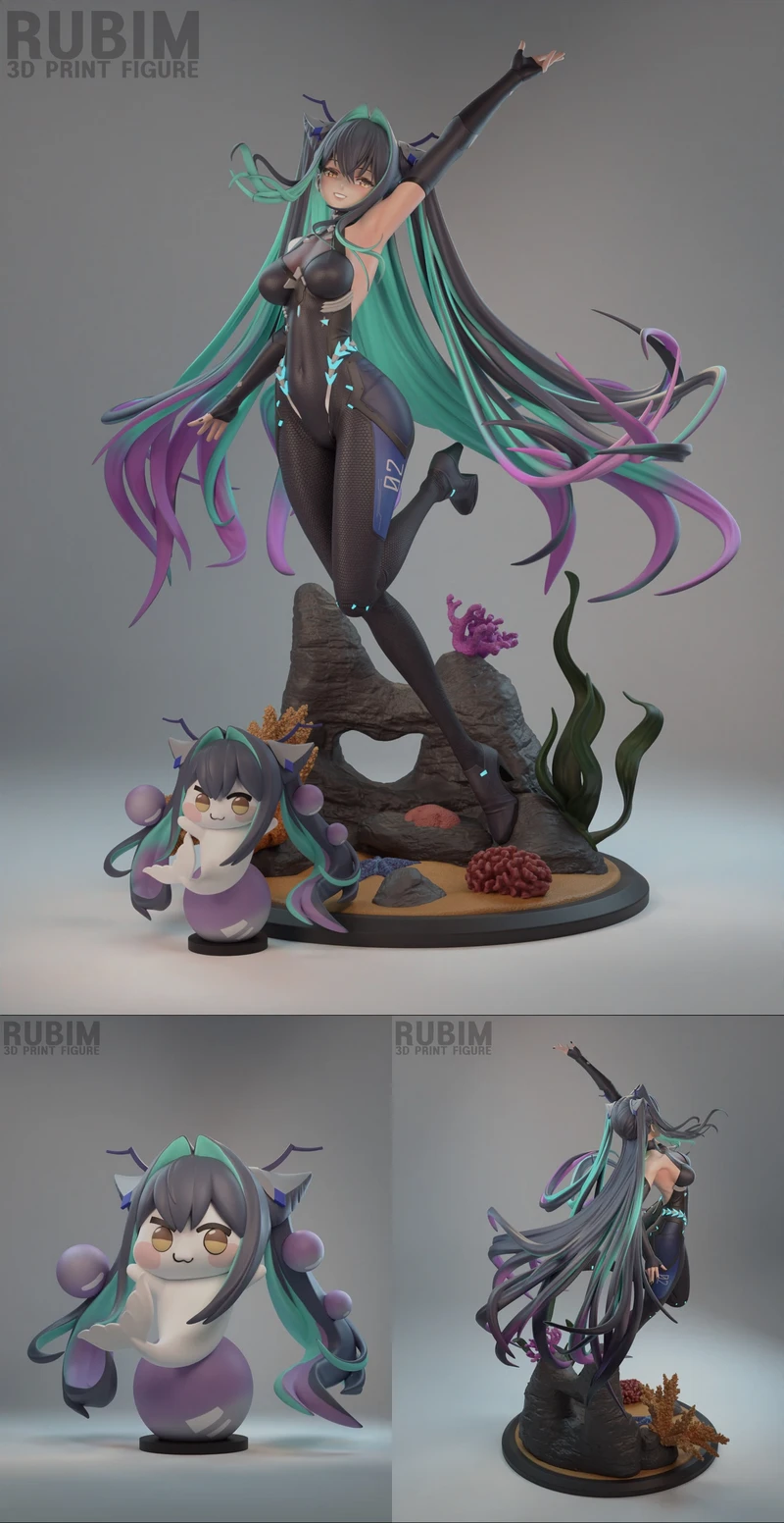 Siren Fantasy Mermaid STL Model – 3D Printable Figure STL model for 3D printing