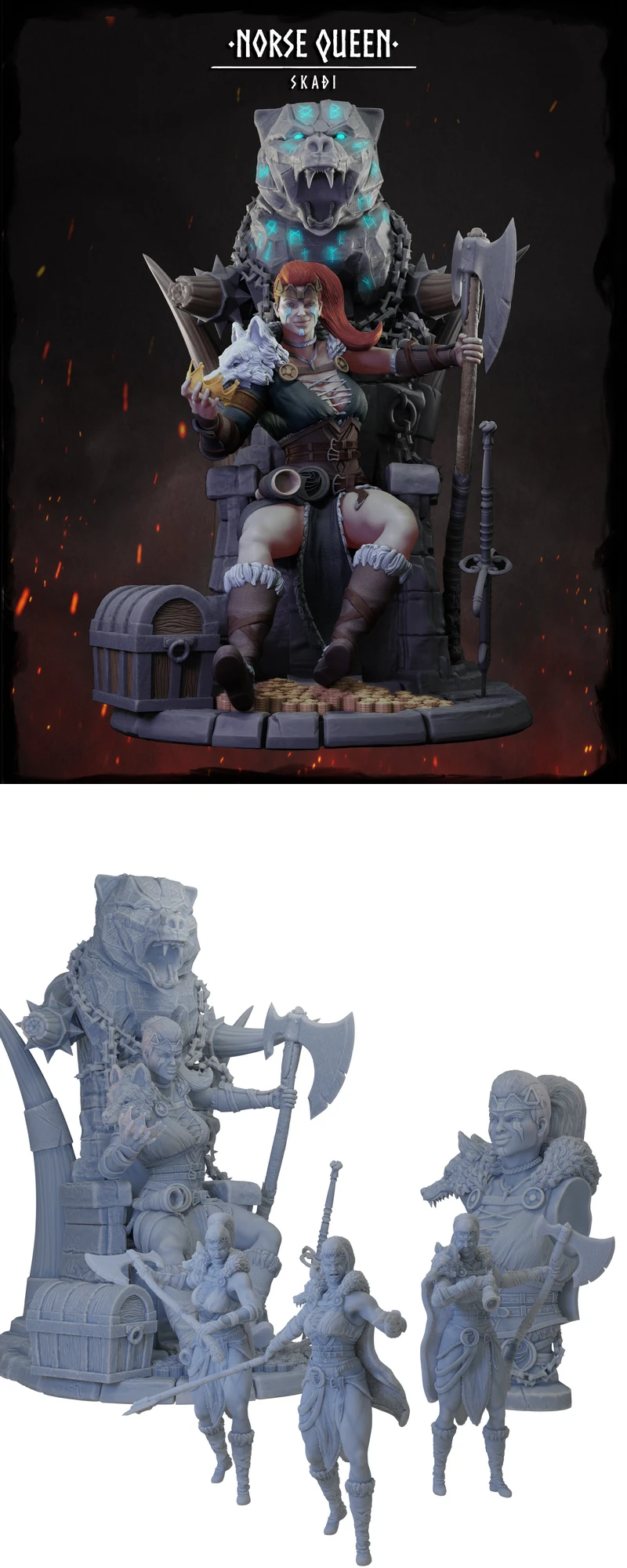 Skardi, the Norse Queen STL model for 3D printing