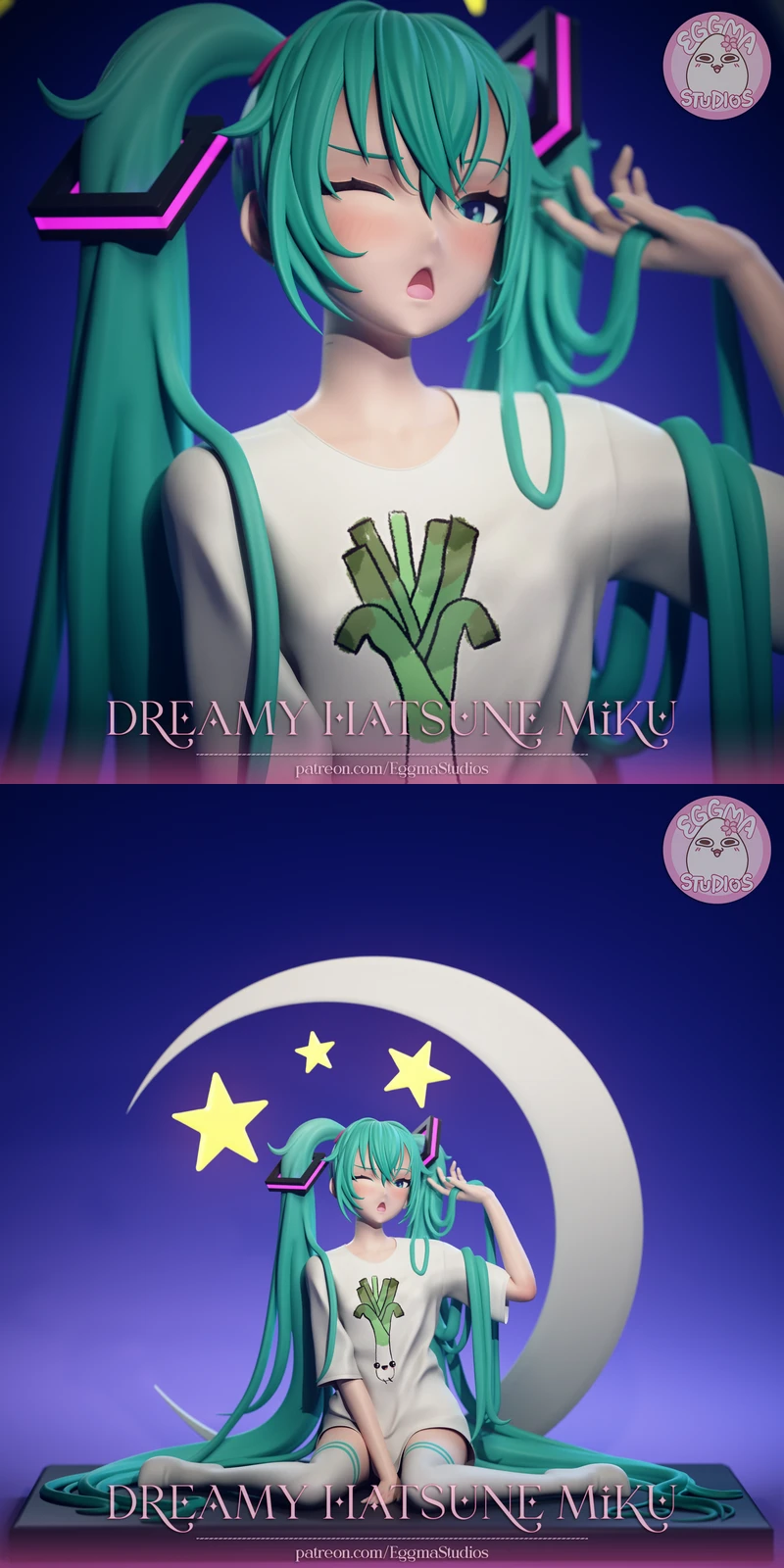 Sleepy Hatsune Miku – Vocaloid STL model for 3D printing