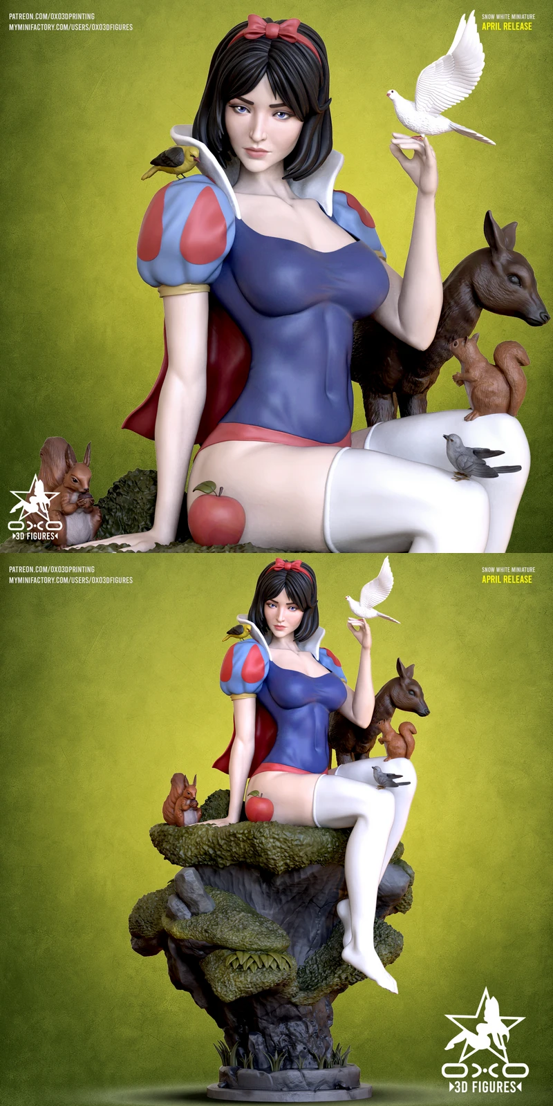 Snow white Miniature STL model for 3D printing